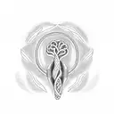 uterus oak tree memorial  tattoo design idea