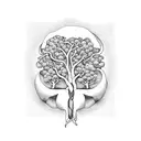 uterus oak tree memorial  tattoo design idea