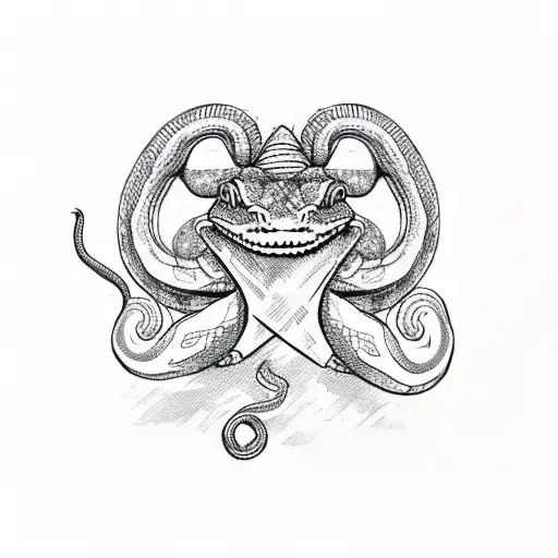 rattlesnake with wizard hat tattoo design idea