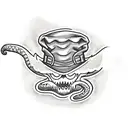 rattlesnake with wizard hat tattoo design idea