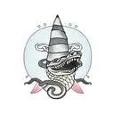rattlesnake with wizard hat tattoo design idea
