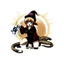 rattlesnake with wizard hat tattoo design idea