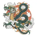 Dragon traditional japanese tattoo design idea