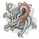 Dragon traditional japanese tattoo design idea