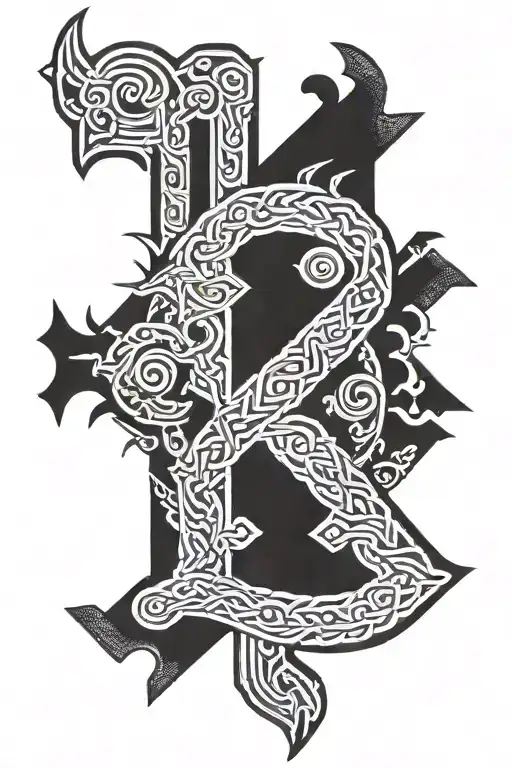 Traditional Baltic pagan tattoo featuring traditional baltic swastikas and runes tattoo design idea