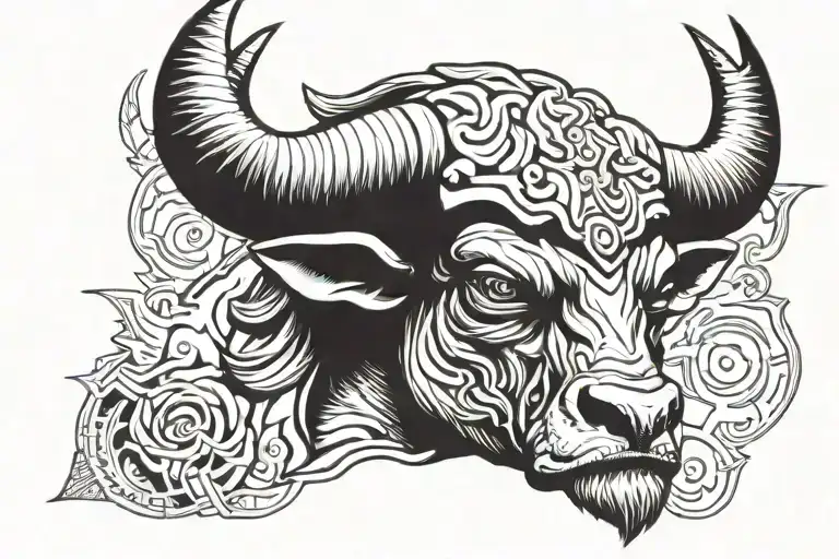 minotaur head tattoo design idea