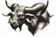 minotaur head looking tattoo design idea