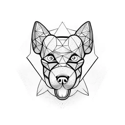Dog with tongue sticking out tattoo design idea