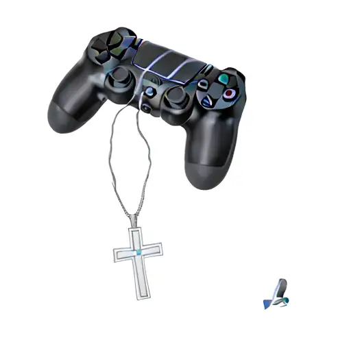 a ps4 controller with a cross on it tattoo design idea