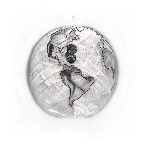 The titan atlas struggling to hold up the world on top of a leaking hourglass tattoo design idea