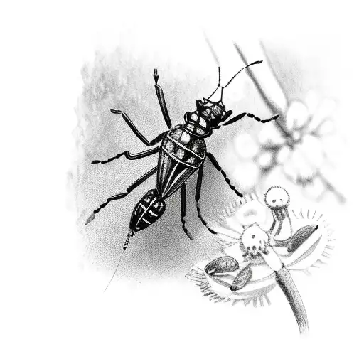 milkweed bug feeding on Asclepias seeds tattoo design idea