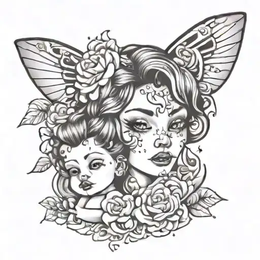 mommy is filha  tattoo design idea