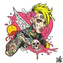 lil peep tattoo design idea