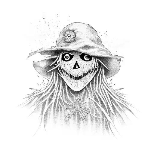 scarecrow doing drugs tattoo design idea