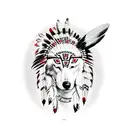 native american indian with wolf headress tattoo design idea