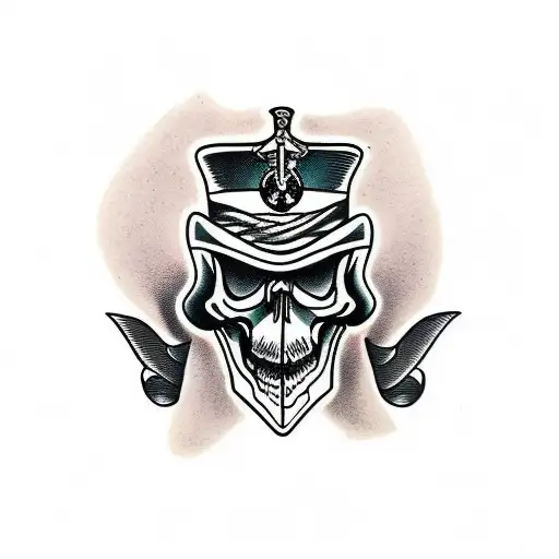 skull and dagger tattoo design idea