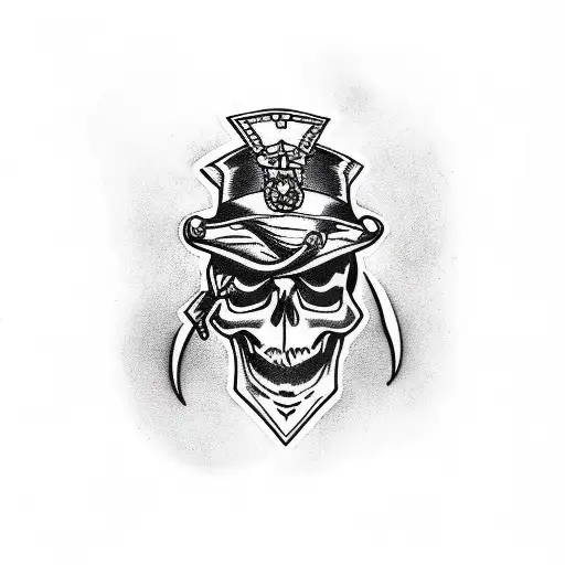 skull and dagger tattoo design idea