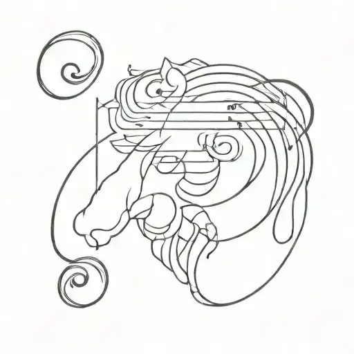 music, astrological sign leo and music tattoo design idea