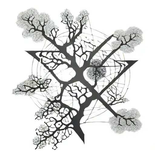 tree with spinal cord injury and dna tattoo design idea