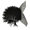 tree with spinal cord injury tattoo design idea