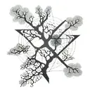 tree with spinal cord injury and dna tattoo design idea