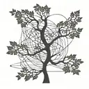 tree with spinal cord injury and dna tattoo design idea