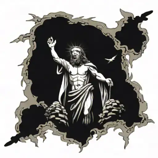 the resurrection of jesus christ tattoo design idea