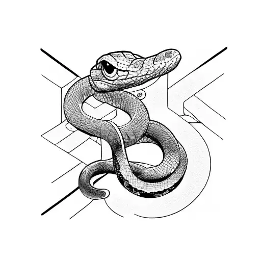 Snake with numbers 4444 tattoo design idea
