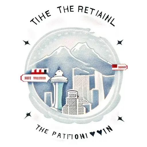 the word portland with the downtown skyline in the background tattoo design idea