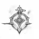 mace weapon with broken chain tattoo design idea