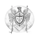 The name Henryk with the Swedish and polish flag inside  tattoo design idea