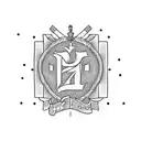 The name Henryk with the Swedish and polish flag inside  tattoo design idea