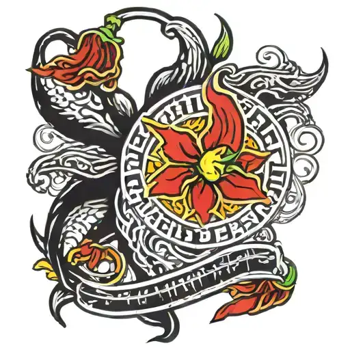 Red Hot Chili Peppers logo with The Getaway covert art inside tattoo design idea