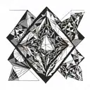 diamonds with number 7 tattoo design idea