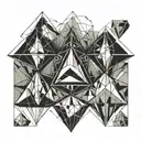 diamonds with number 7 tattoo design idea