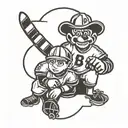 A tattoo design incorporating your children's names or initials in a sports-themed font, with a managerial twist tattoo design idea