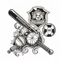 A tattoo design incorporating your children's names or initials in a sports-themed font, with a managerial twist tattoo design idea