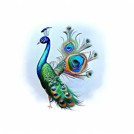 Peacock sleeve tattoo design idea