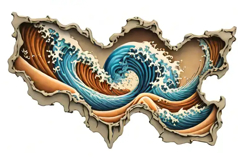 Ocean Wave tattoo design idea