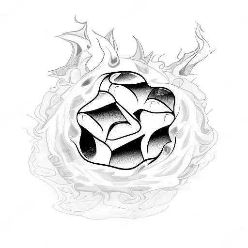 an ice cube on fire tattoo design idea