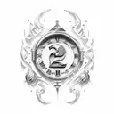 Number 26 12 1986 in roman numerals gothic style colored tattoo design idea