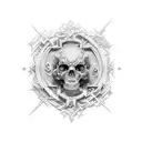 Number 26 12 1986 in roman numerals gothic style colored tattoo design idea