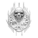 Number 26 12 1986 in roman numerals gothic style colored tattoo design idea