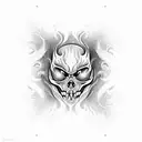 A flaming fireball with intricate details and shading tattoo design idea