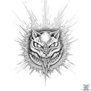 A flaming fireball with intricate details and shading tattoo design idea