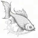 fish etching tattoo design idea