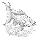 fish etching tattoo design idea