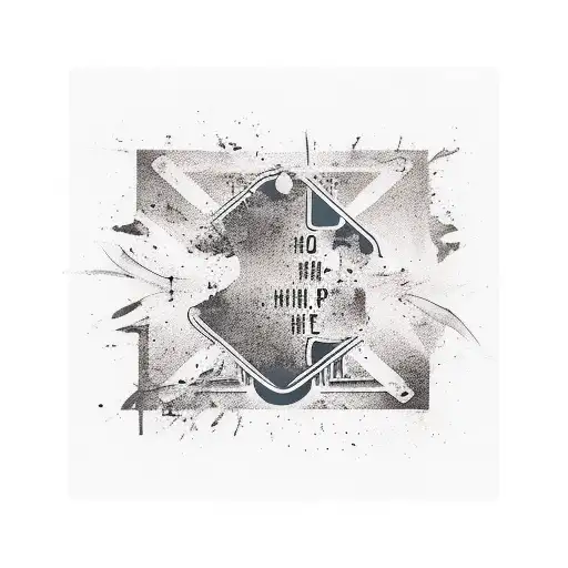 A minimalist tattoo of a street sign with a hip-hop lyric incorporated into the design, representing your love for hip-hop and street life tattoo design idea