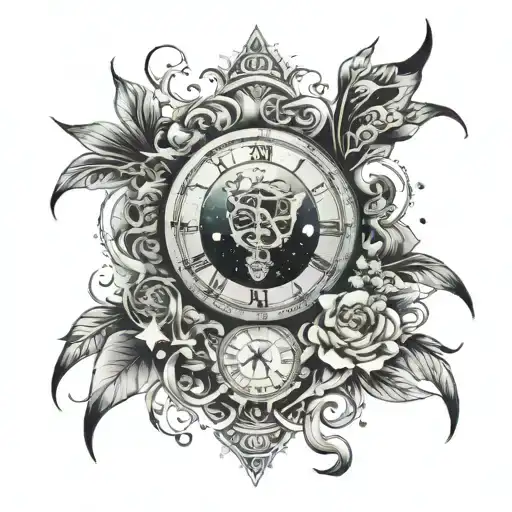 Time, Universe, Divine tattoo design idea