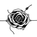 hand taking rose tattoo design idea